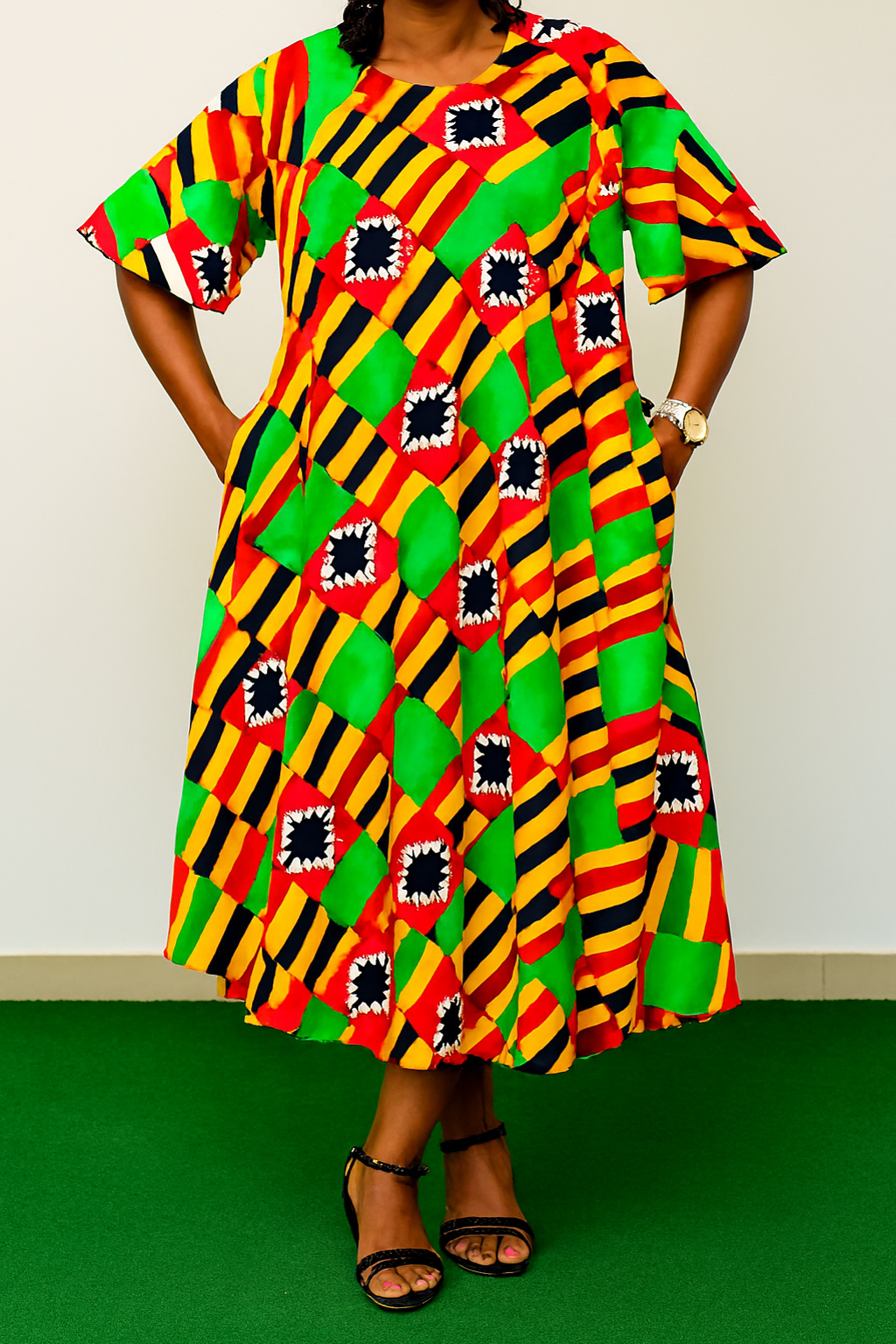 Mercy 3/4 Flare Short Shift Dress