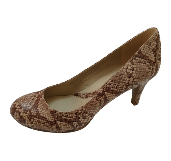 Naturalizer Lennox Snake Print Heels – Brown