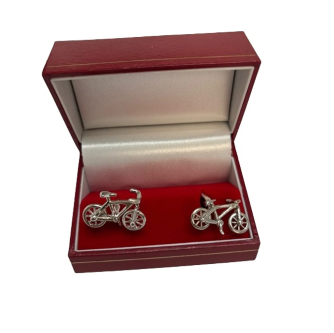 Silver Bicycle Cufflinks