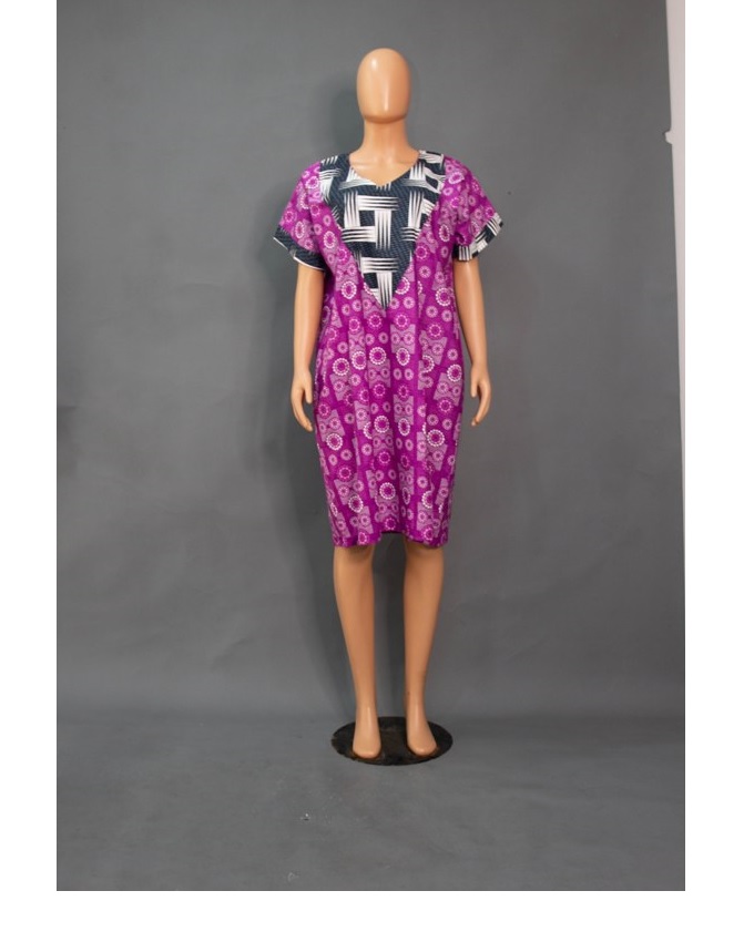 Pretty Ankara Mixed Short Gown - Image 3