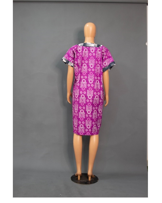 Pretty Ankara Mixed Short Gown - Image 4