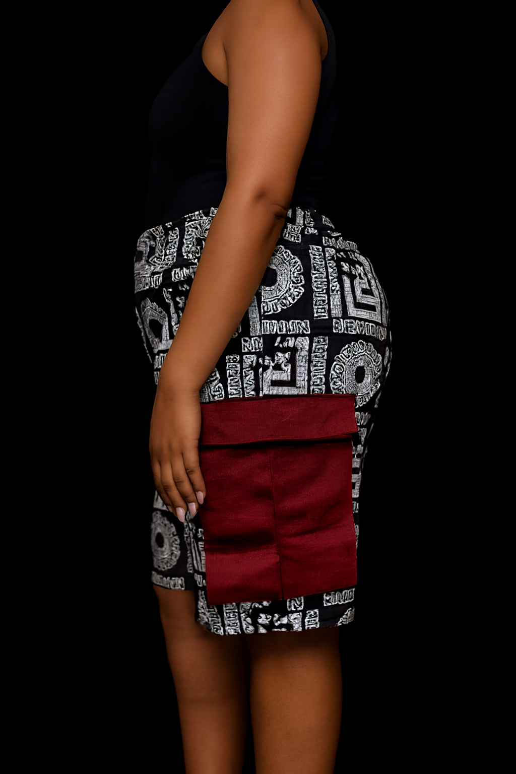 Tope Casuall Short Ankara Print With Side Pocket - Image 2