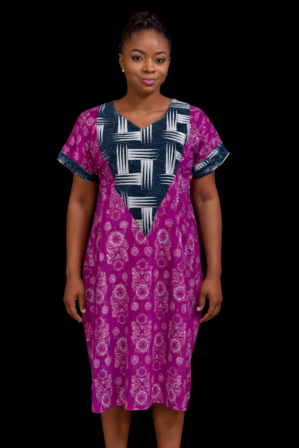 Pretty Ankara Mixed Short Gown - Image 2