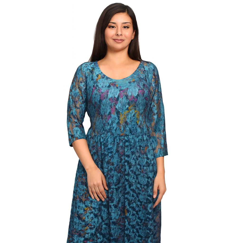 Bendu Chantelly Lace Pleated Waist Short Dress