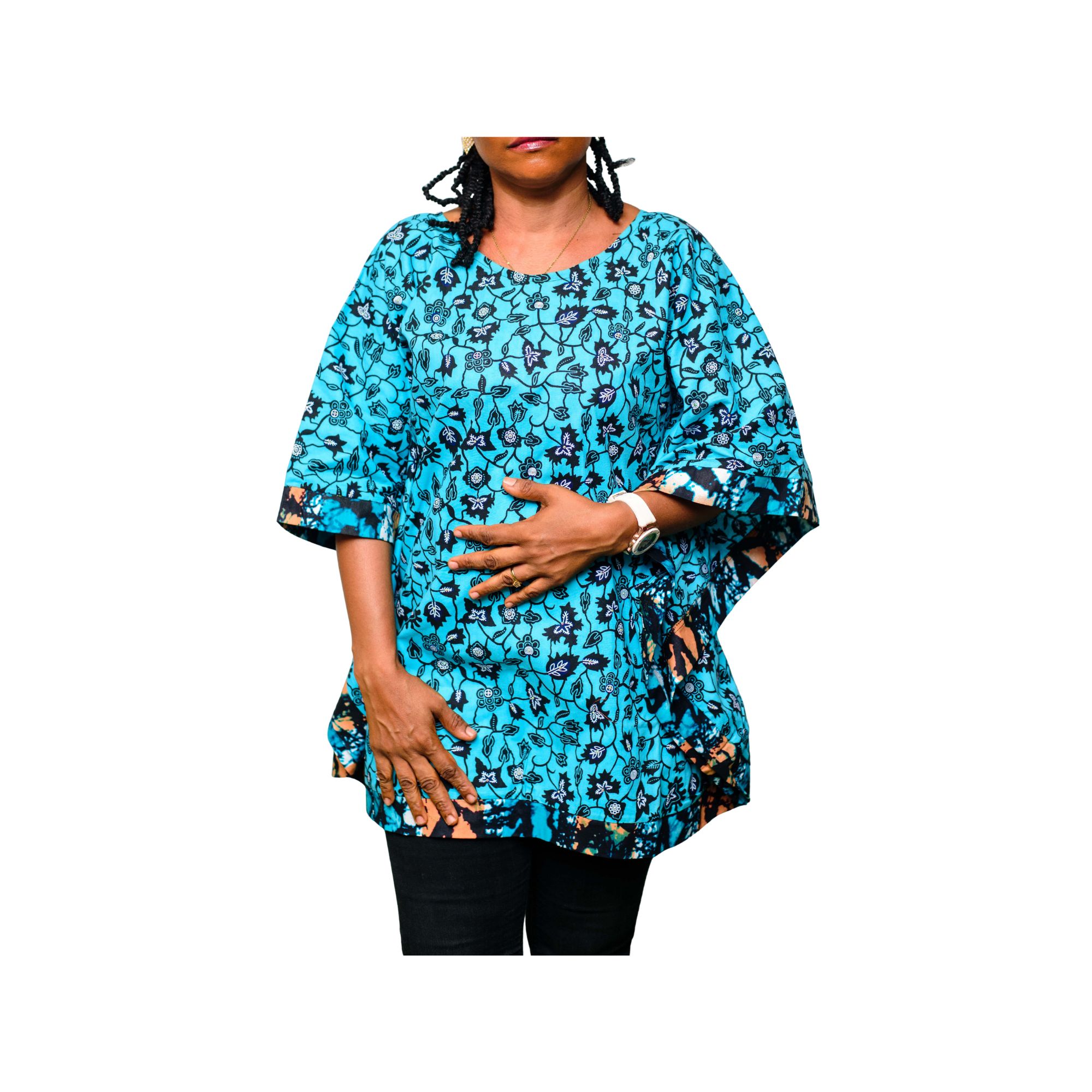 Oluremi Ankara Boubou Blouse With Embellished