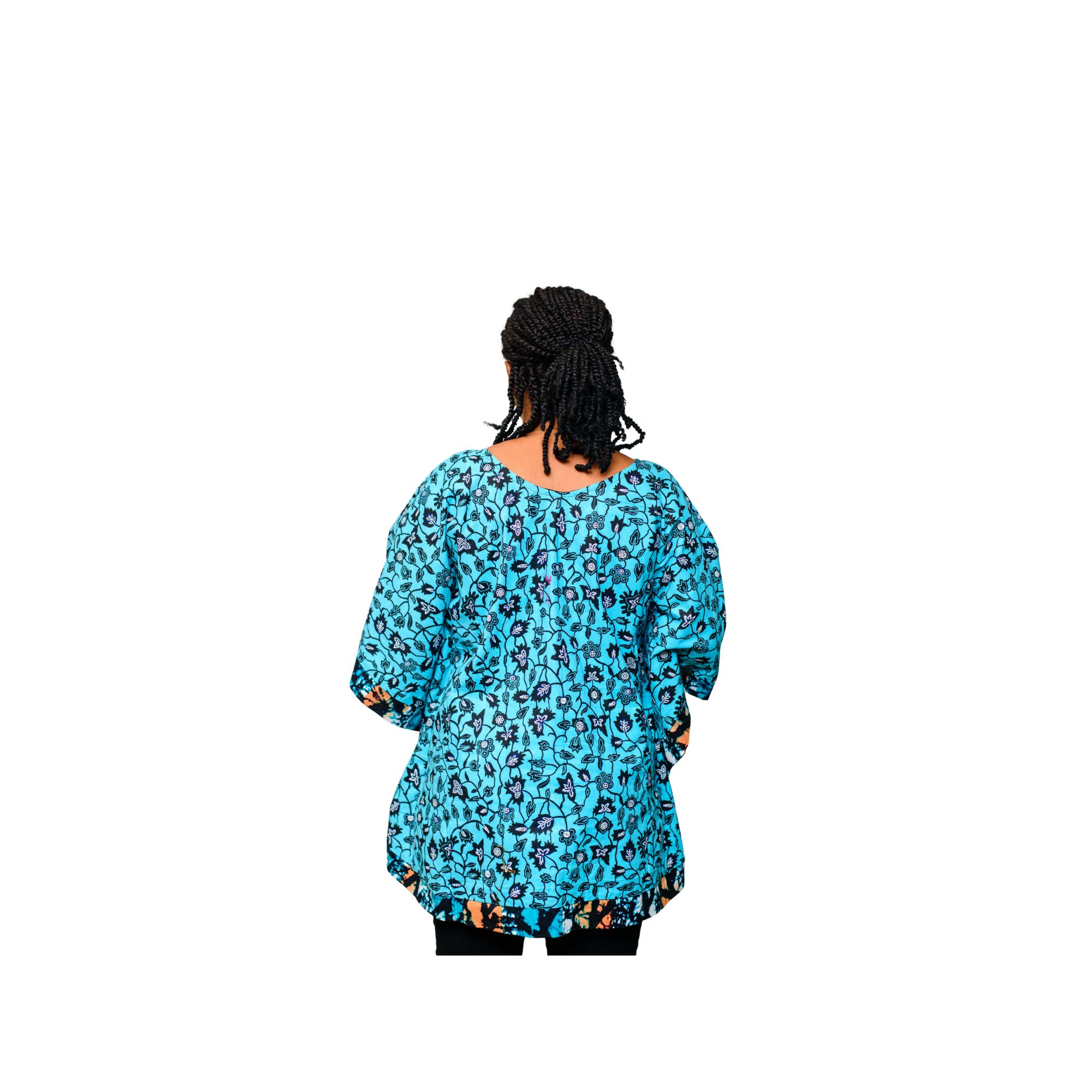 Oluremi Ankara Boubou Blouse With Embellished - Image 3