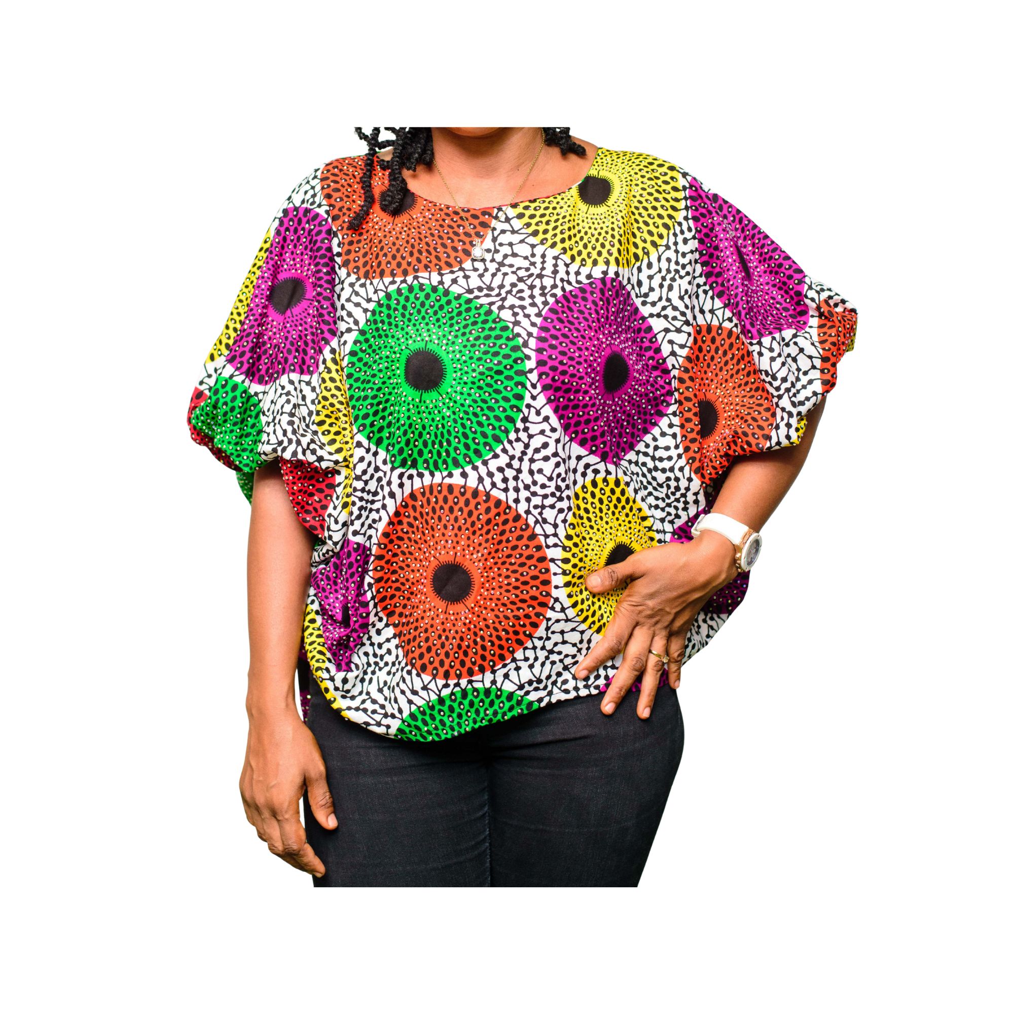 Peju Ankara Blouse With Embellished