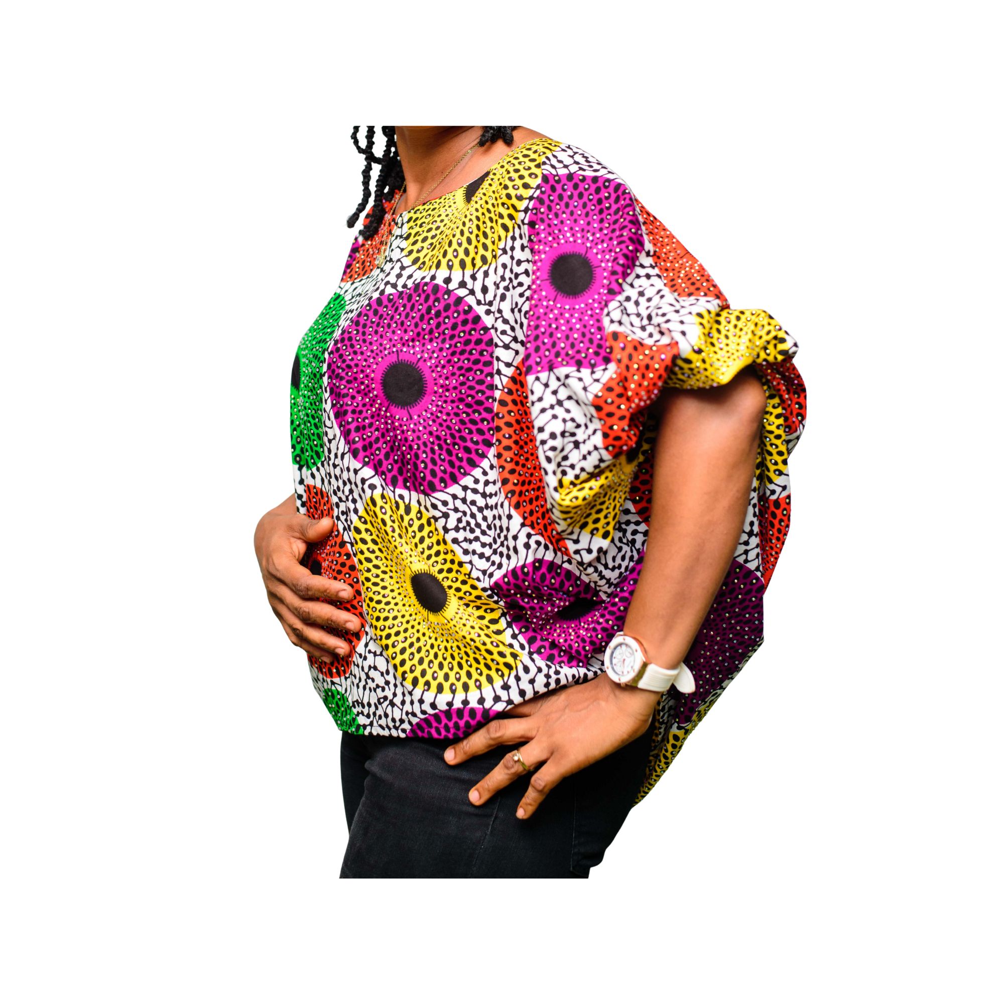 Peju Ankara Blouse With Embellished - Image 3
