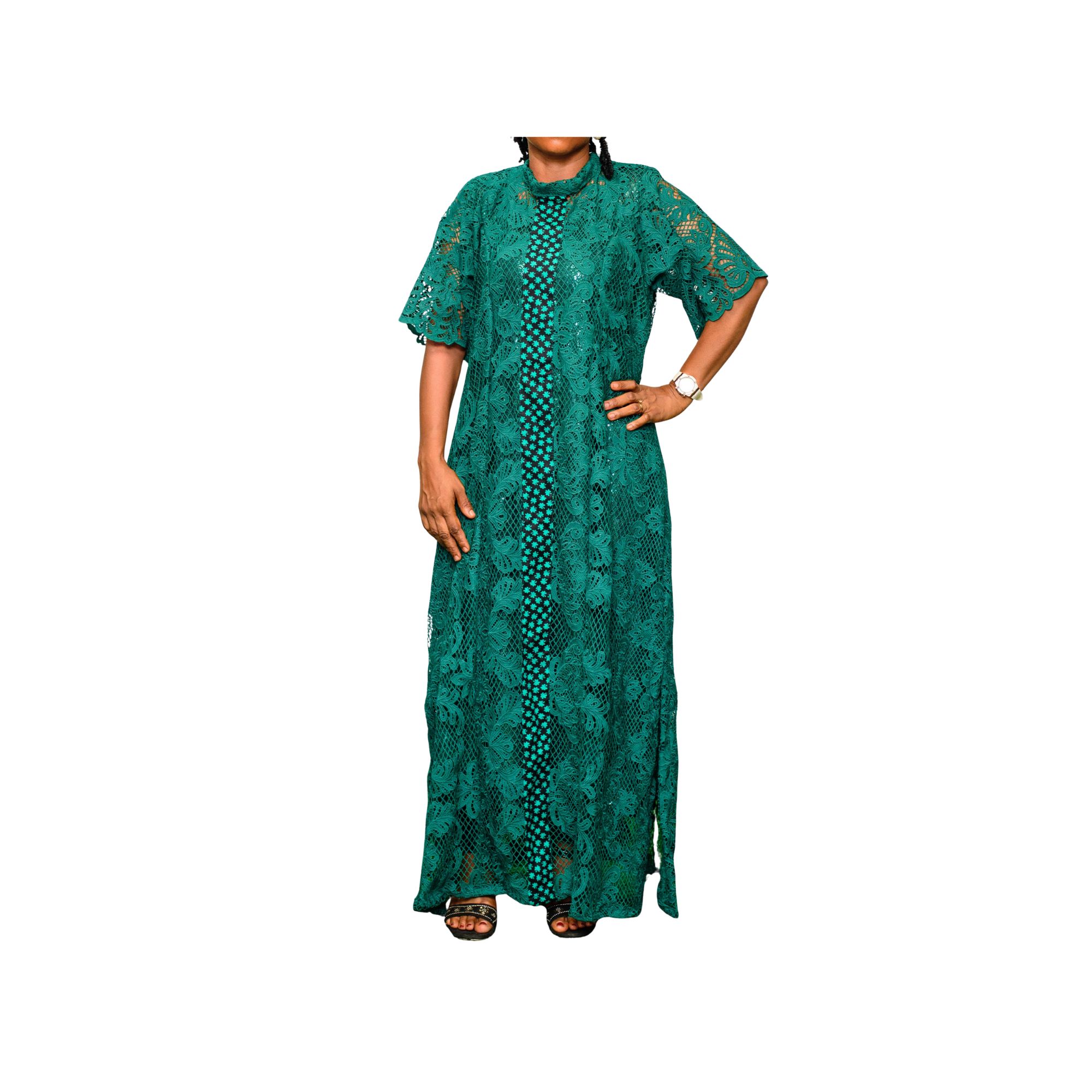 Jessica Lace Ankara mixed  Gown