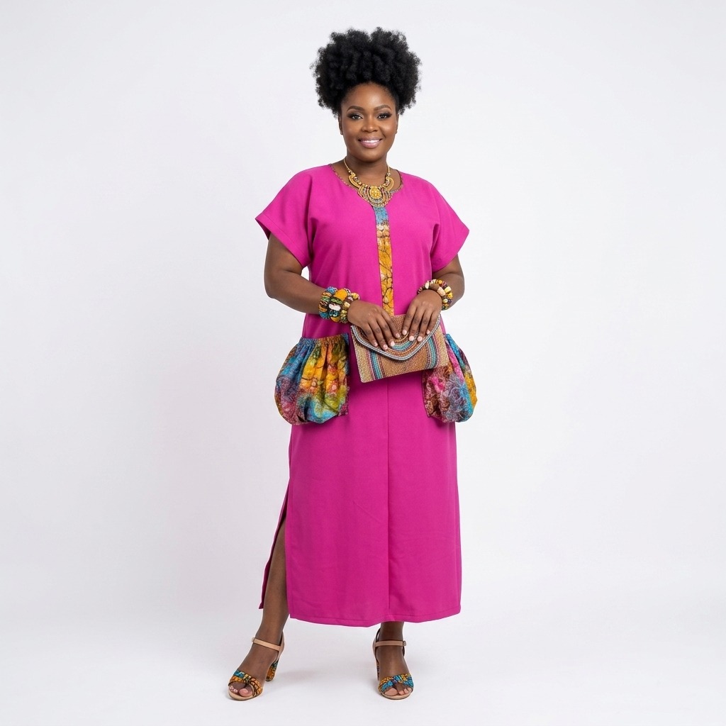 Tyra Vibrant Patch-Pocket Shift Dress
